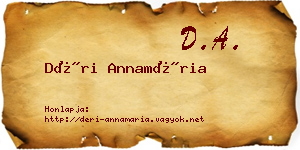Déri Annamária névjegykártya